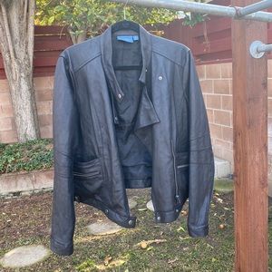 Simply Vera Vera Wang Pleather + Fabric Jacket